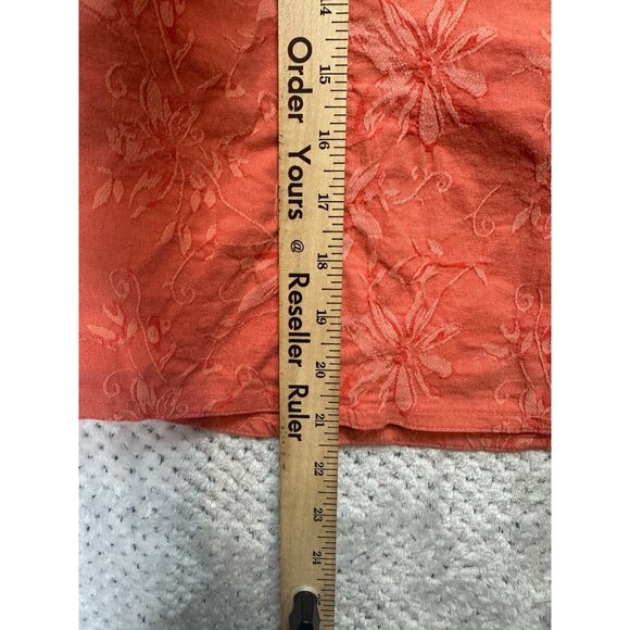 Coldwater Creek Floral Embossed Jacket Womens Size PM Cotton Blend Full Zip - Picture 14 of 14